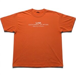 MV Sport University of Miami School of Medicine T-Shirt Orange Mens XL Cotton